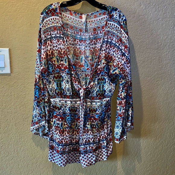 Bohemian style multicolored short romper - Picture 2 of 10